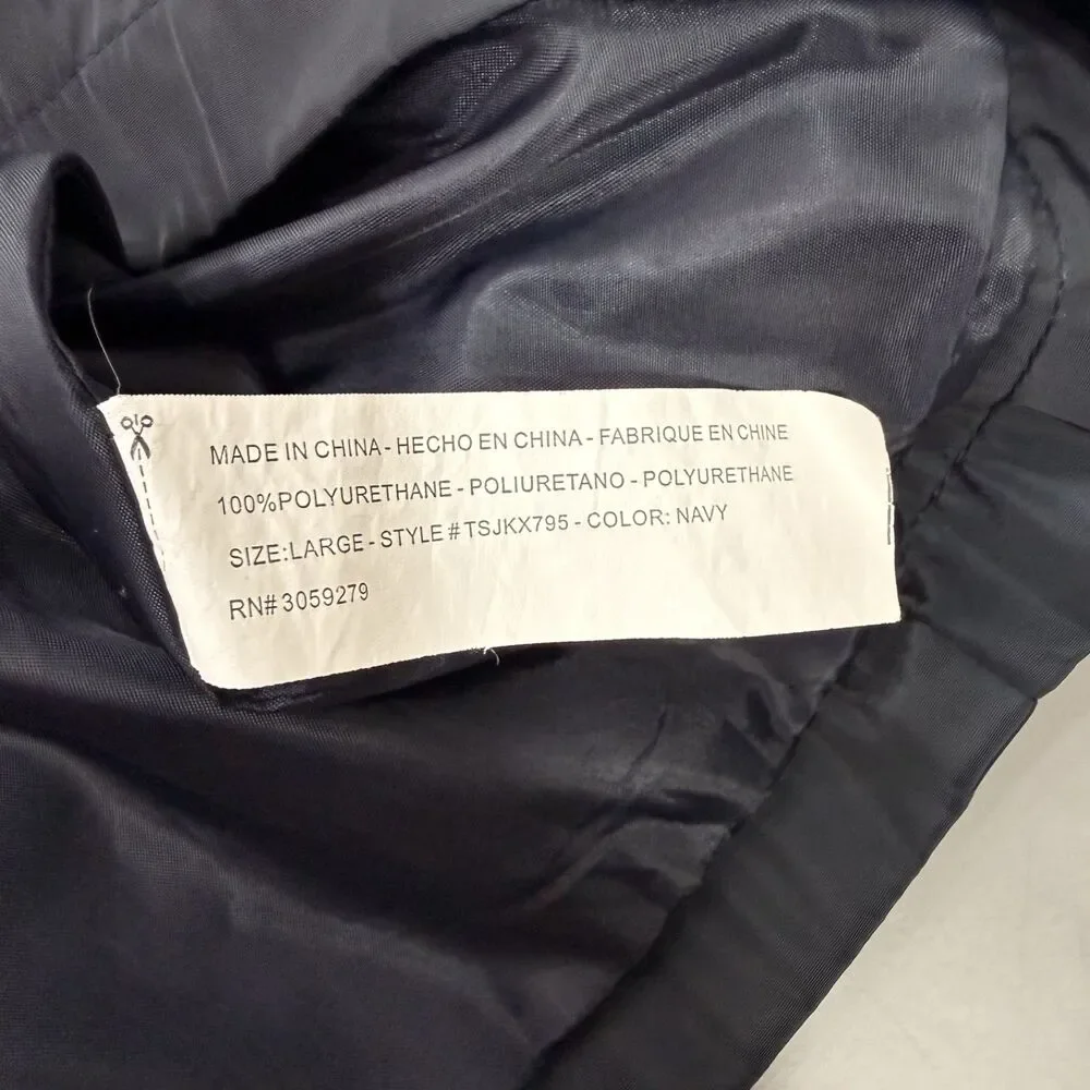 Thread & Supply Women's Large Navy Blue Full Zip Hooded Rain Jacket